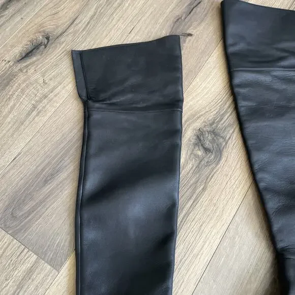 Michael Kors Collection Italy Chesley Over The Knee Boots Leather Black Size 38 - Picture 8 of 16